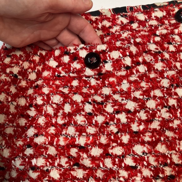 Vintage red tweed Escada skirt size 44 - Picture 4 of 15